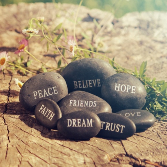 Inspirational Engraved Black River Stone - Picture 2 of 11